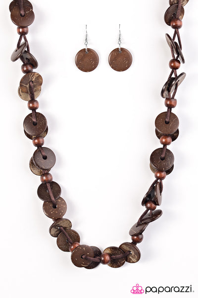 Paparazzi Caribbean Carnival - Brown Wood Bead Necklace