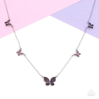 Paparazzi FAIRY Special - Purple Gemstone Butterfly Necklace