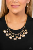 Paparazzi Abstract Adornment - Gold and Pearl Necklace
