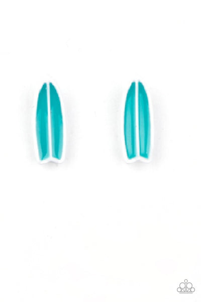 Paparazzi Starlet Shimmer Blue Surfboard Earrings  (for Little Girls)