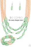 Paparazzi I BEAD You Now and BEAD Drill - Green and Peachy Pink Necklace and Bracelets Combo