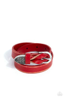 Paparazzi Coat of Arms Couture - Red Wrap Bracelet
