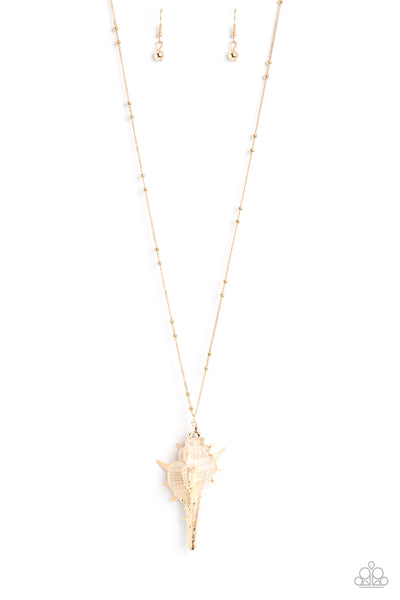 Paparazzi Sea CONCH - Gold Necklace with Conch Shell