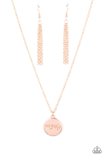 The Cool Mom - Rose Gold - Paparazzi Necklace - TheSavvyShoppersJewelryStore