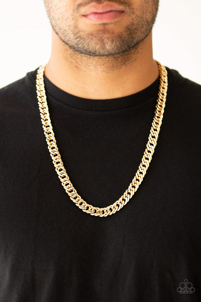 Paparazzi Undefeated - Gold Necklace for Men
