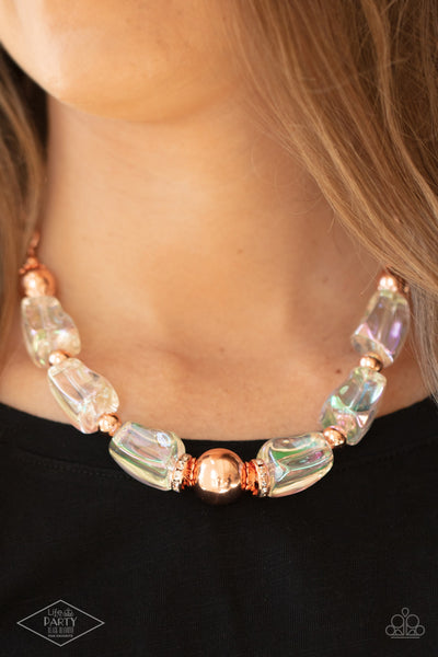 Paparazzi Iridescently Ice Queen - Copper Necklace