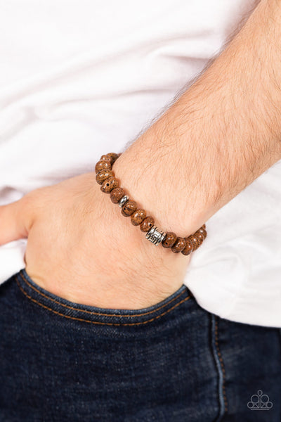 Paparazzi Natural State of Mind - Brown Beaded Bracelet for Men