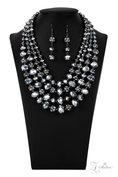 Paparazzi Influential - Zi Collection Black and Rhinestone Necklace