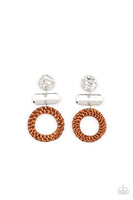 Paparazzi Woven Whimsicality - Brown Earrings
