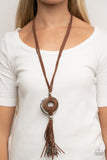 Paparazzi ARTISANS and Crafts - Brown Suede Necklace