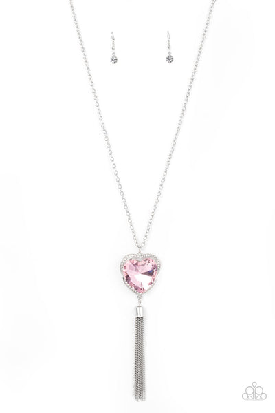 Paparazzi Finding My Forever - Pink Gemstone Heart Necklace