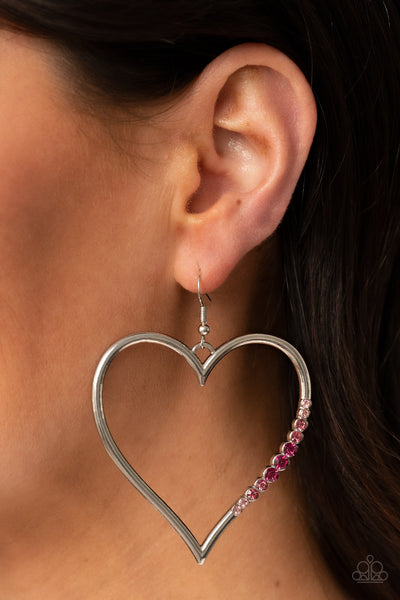 Bewitched Kiss - Multi Pink - Paparazzi Heart Earrings - TheSavvyShoppersJewelryStore