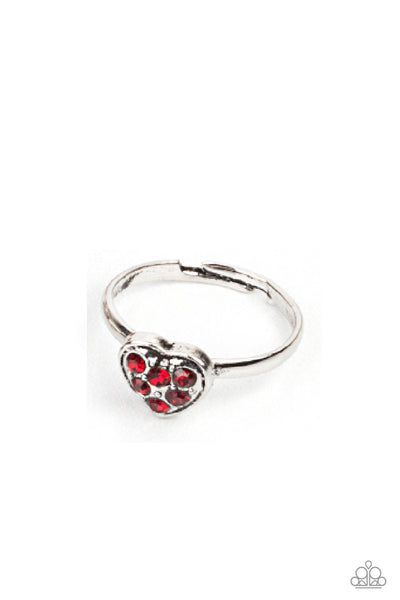 Starlet Shimmer Heart Ring - Red - Paparazzi Ring for Little Girls - TheSavvyShoppersJewelryStore