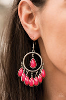 Paparazzi Flirty Flamboyance - Pink Earrings