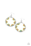 Off The Rim - Multi - Paparazzi earrings with green, orange and turquoise beads for a beautiful pop of color - TheSavvyShoppersJewelryStore