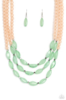 Paparazzi I BEAD You Now and BEAD Drill - Green and Peachy Pink Necklace and Bracelets Combo