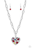 Heart Necklace & Earring Combo - Multi colored