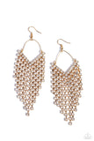 Paparazzi Gold Earring Combo with Rhinestone Ear Cuffs and Freefall Earrings