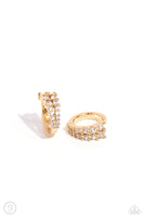 Paparazzi Gold Earring Combo with Rhinestone Ear Cuffs and Freefall Earrings