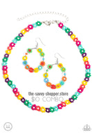 Paparazzi Multi colored Choker Necklace and Earring Combo