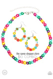 Paparazzi Multi colored Choker Necklace and Earring Combo