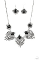 Paparazzi Miss YOU-niverse - Black and Silver Necklace