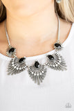 Paparazzi Miss YOU-niverse - Black and Silver Necklace