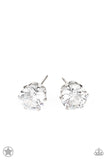 Paparazzi Just In TIMELESS - White Rhinestone Solitaire Earrings