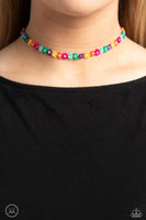 Paparazzi Multi colored Choker Necklace and Earring Combo