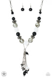 Paparazzi Break A Leg! - Black and white necklace