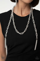 Paparazzi SCARFed for Attention - Silver Necklace