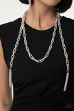 Paparazzi SCARFed for Attention - Silver Necklace