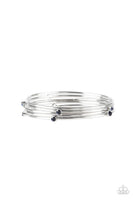 Paparazzi Delicate Decadence - Blue & Silver Bangles