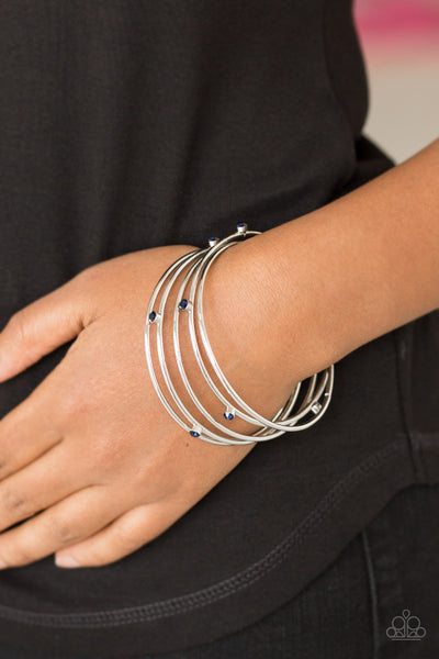 Paparazzi Delicate Decadence - Blue & Silver Bangles