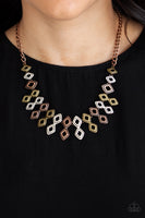 Paparazzi Geocentric - Multi Copper, Brass & Silver Necklace