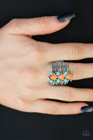 Paparazzi Point Me To Phoenix - Orange and Turquoise Ring