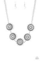 Paparazzi Medallions , Myself, and I - White and Silver Necklace