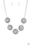 Paparazzi Medallions , Myself, and I - White and Silver Necklace