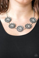 Paparazzi Medallions , Myself, and I - White and Silver Necklace