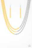 Paparazzi Turn Up The Volume - Yellow & Silver Necklace