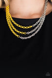 Paparazzi Turn Up The Volume - Yellow & Silver Necklace