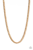 Paparazzi Undefeated - Gold Necklace for Men