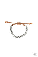 Paparazzi Tiebreaker - Silver and Brown Men's Bracelet