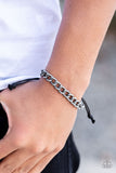 Paparazzi Sideline - Silver/Tin Men's Drawstring Bracelet