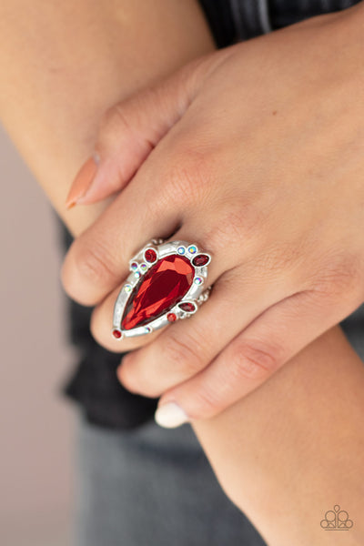 Paparazzi Sparkle Smitten - Red Rhinestone Ring