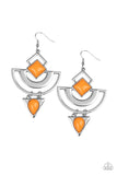 Paparazzi Geo Gypsy - Orange and Silver Earrings