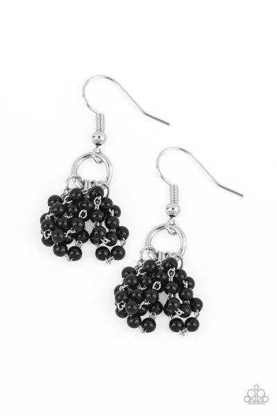 Paparazzi Party Posh Princess - Black Earrings