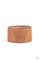 Paparazzi Flirty Flutter - Brown Wrap Bracelet