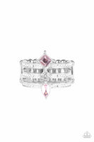 Paparazzi Triple Throne Twinkle - Pink Ring