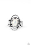 Paparazzi Peacefully Pristine - White Opalescent Ring